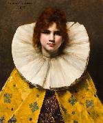 A portrait of a young girl with a ruffled collar Juana Romani